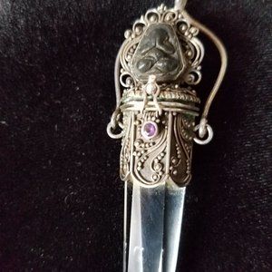 Silver  and Amethyst Crystal pendant